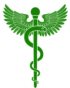 Rod of Asclepius, an ancient symbol associated with healing and medicine. Rod of Asclepius, an ancient symbol associated with healing and medicine.