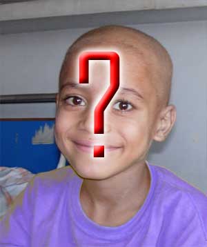 child with a condition diagnosed as cancer