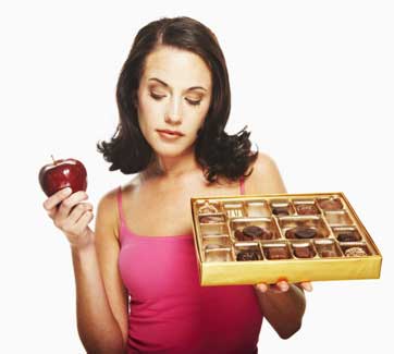 sweet food - a choice between poison and healthy food