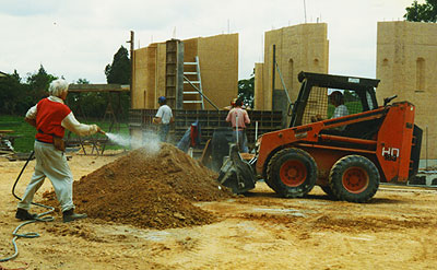 a load is mixed by the bobcat