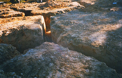 The footing trenches completed