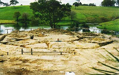 The trenches completed and ready for the reinforcing
