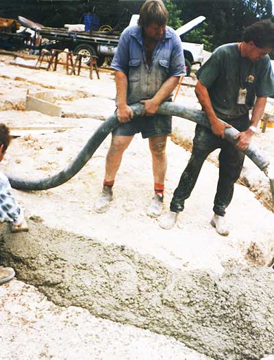 pouring the footings