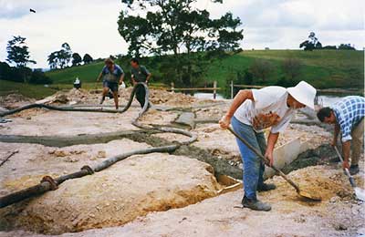 frantically reinforcing the gyprock walls