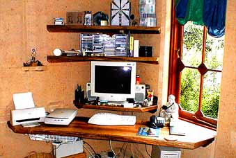 the desk in the flight deck made from a she-oak flitch