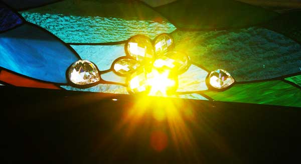 The sun creates beams of intense colour - a view through the lens 