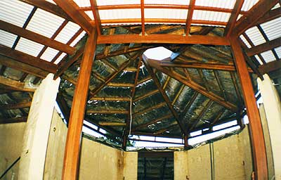 The main room with the tin and insulation in place