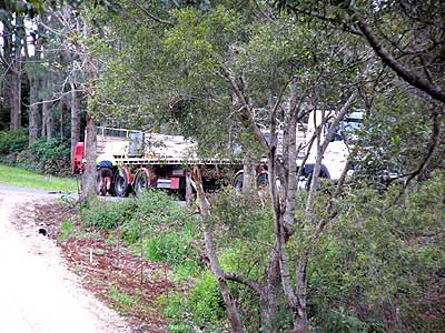 The sandstone arrives at the top of the drive