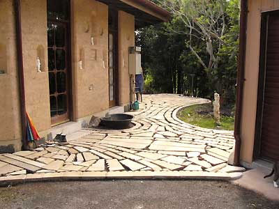 Sandstone laid, ready for quartz infill